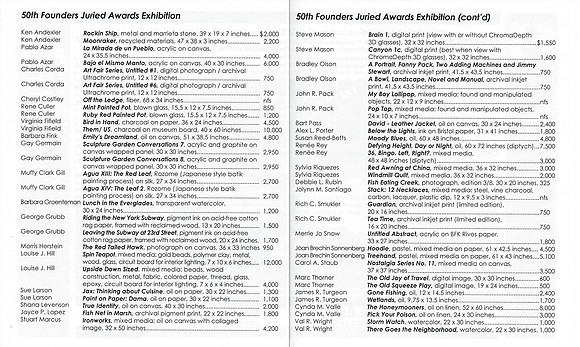Participants In The "50th Founders Juried Awards Exhibition"